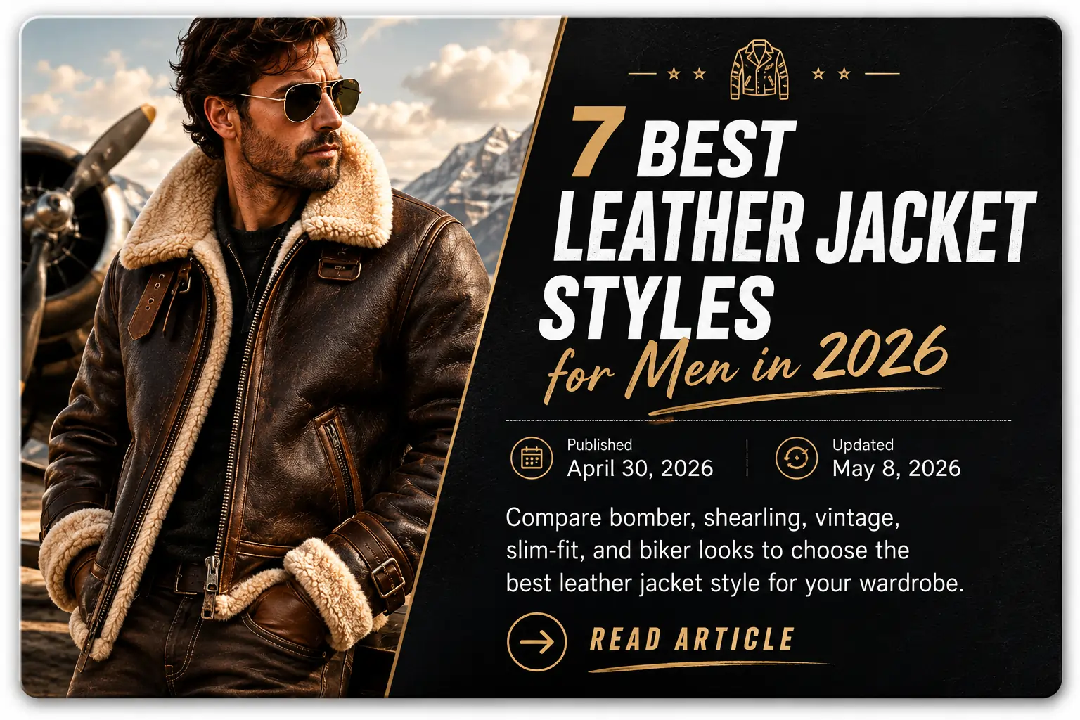 mens B3 bomber leather jacket shearling leather coats & jackets