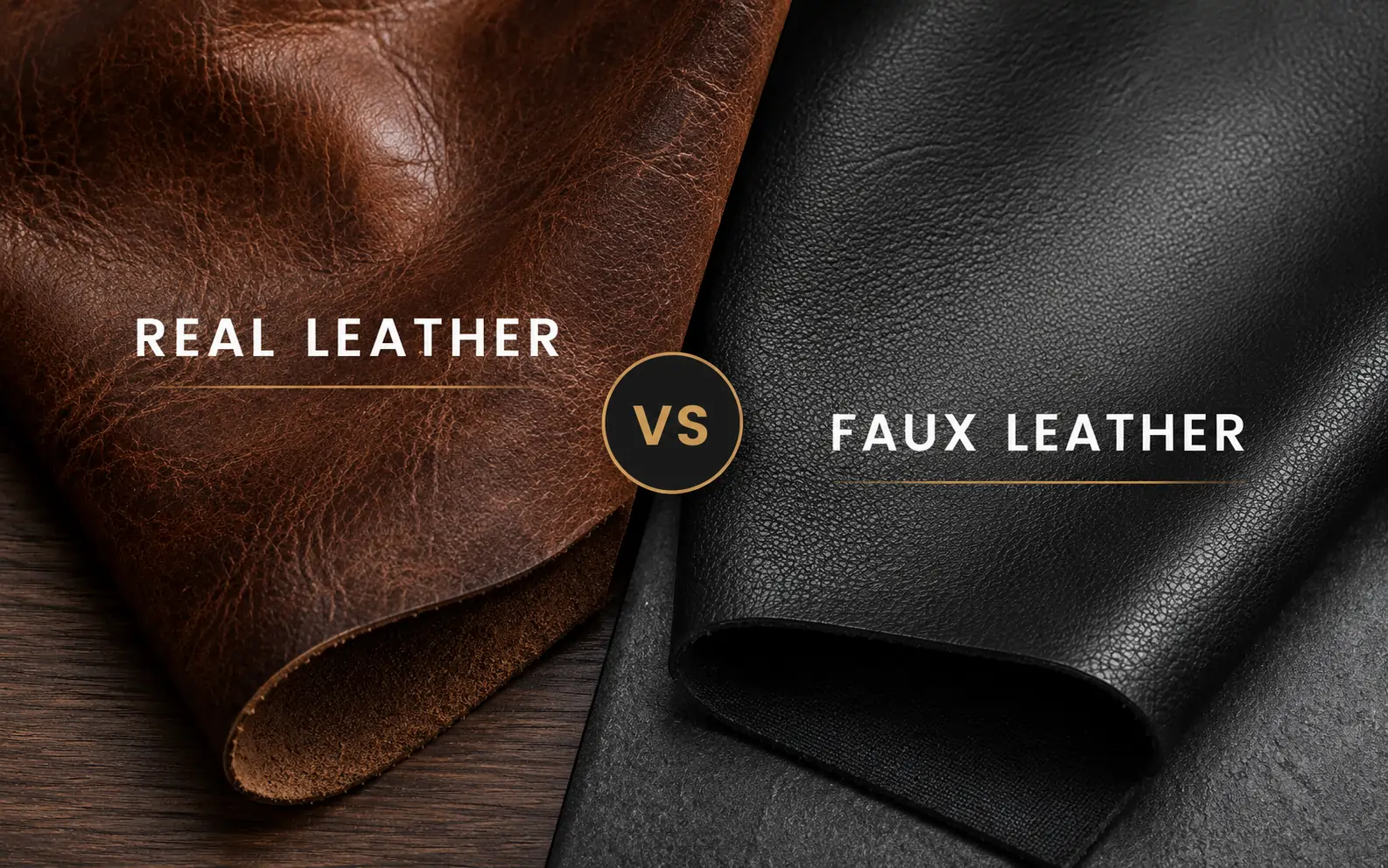 real leather vs faux leather comparison close-up