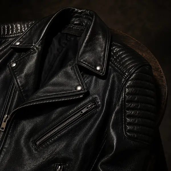 Leather jacket detail image