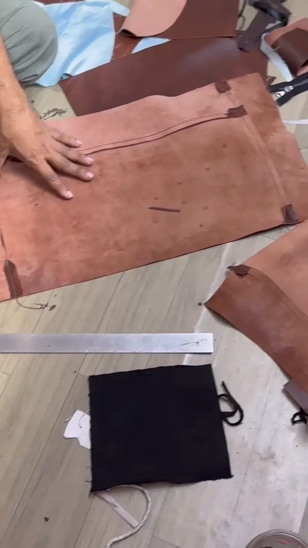 Measuring and cutting leather panels